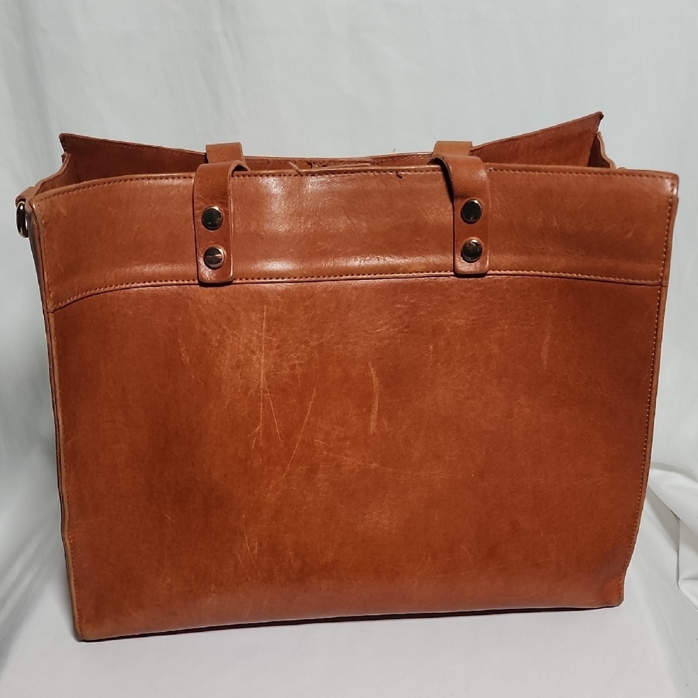 Mark & Graham Rich Brown Leather Briefcase - Picture 3 of 8